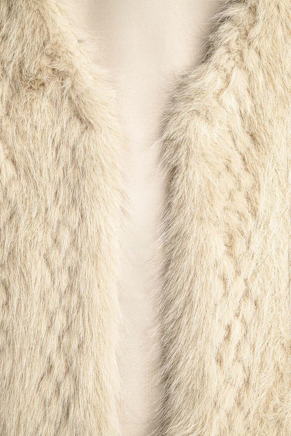 gilet en fourrure fine beige