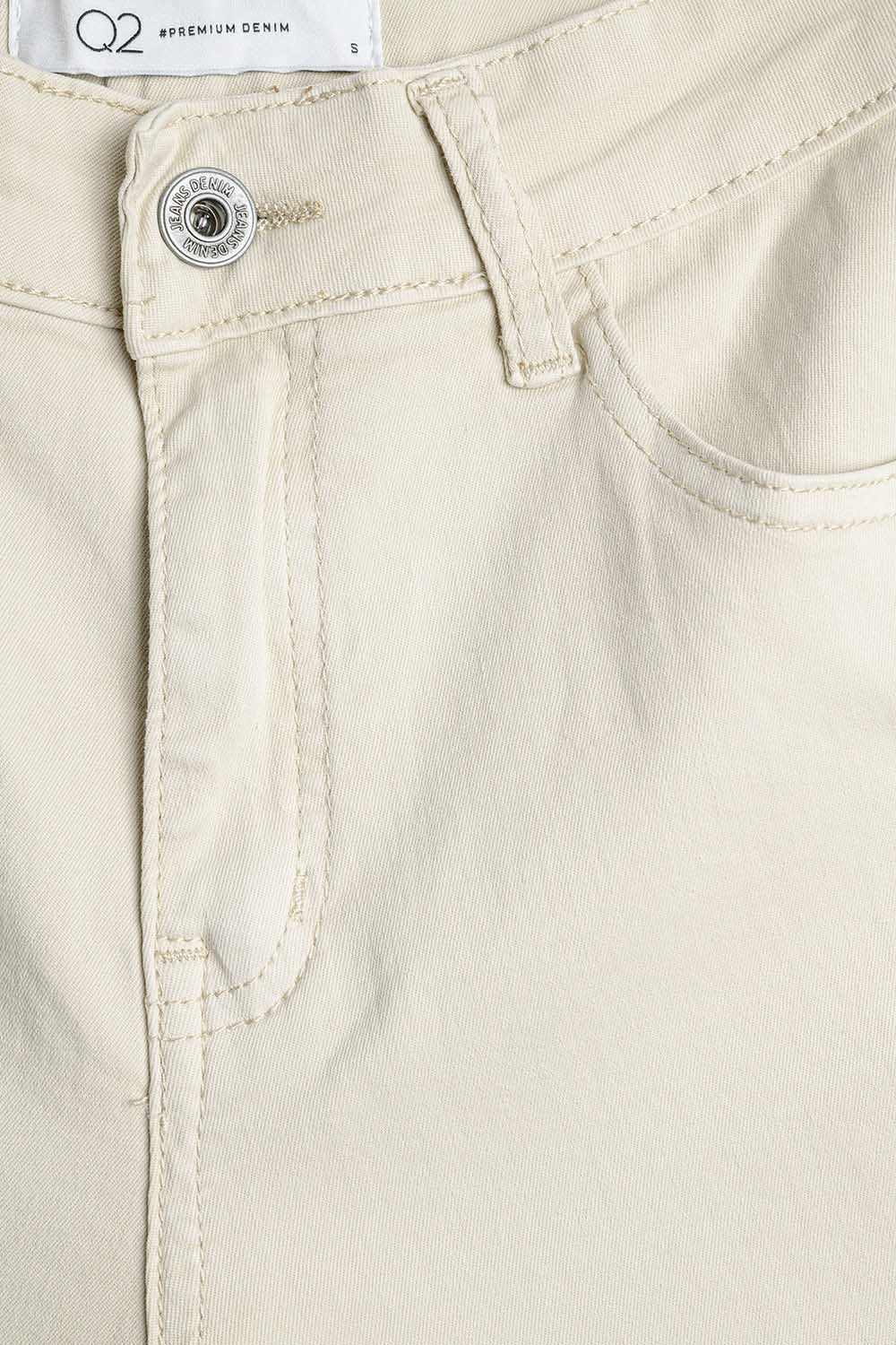 Pantalon Beige Droit à jambes larges
