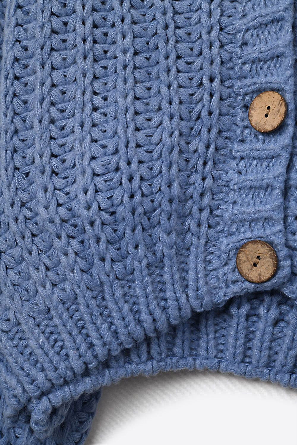 Cardigan Chunky à maille ouverte En bleu