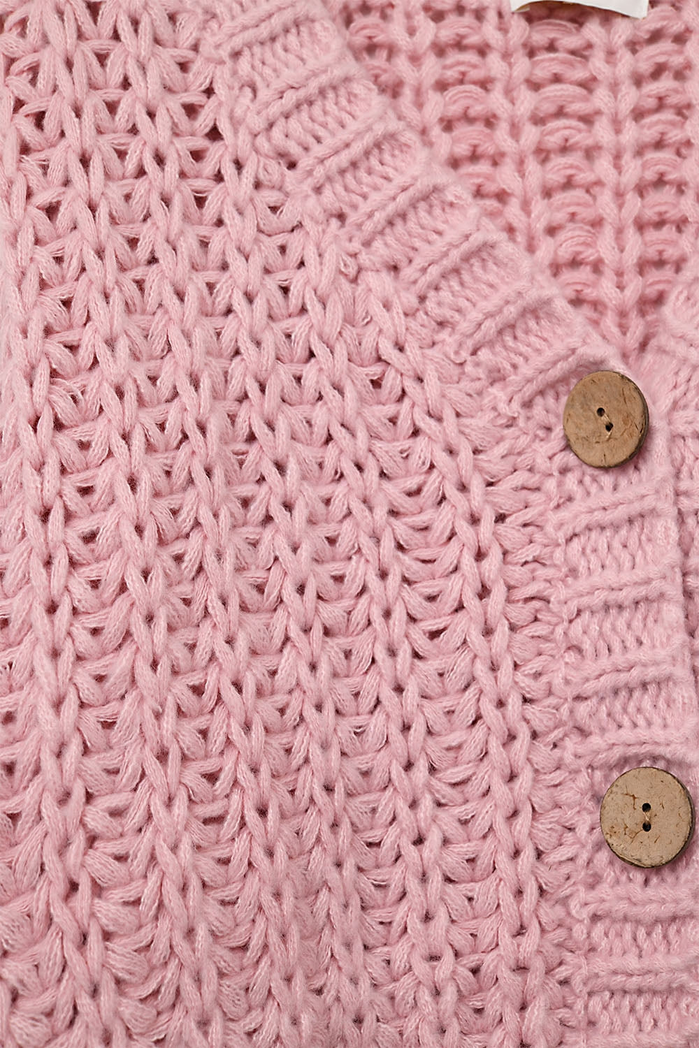 Cardigan ouvert en rose avec manches décontractées