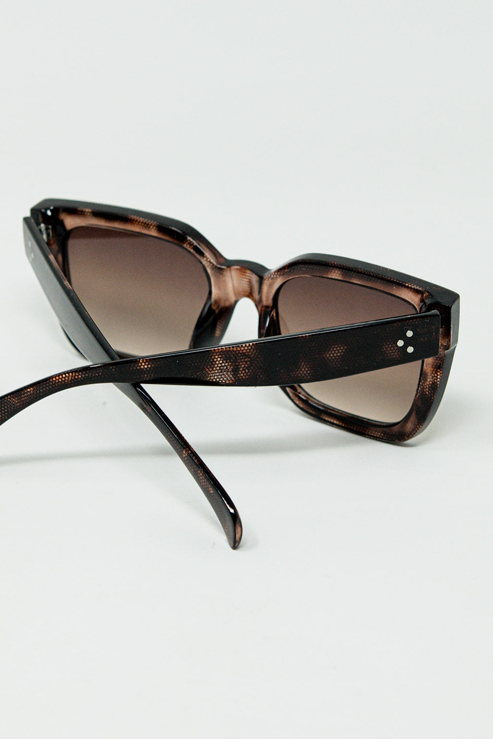 shaded brown Lunettes de soleil carrées surdimensionnées