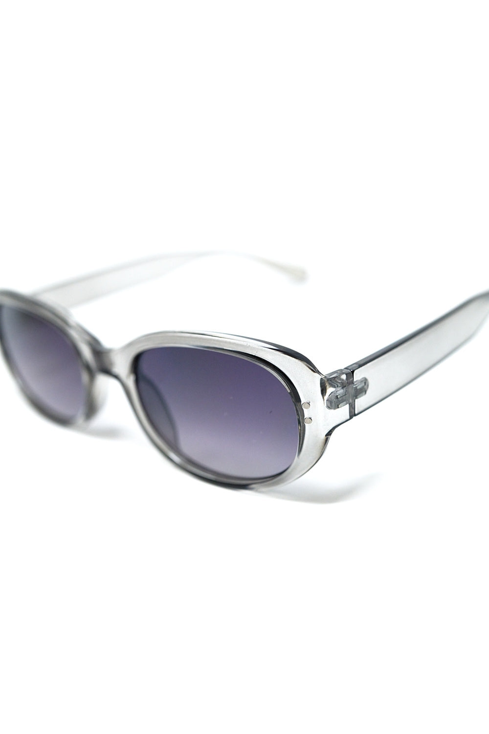 Lunettes de soleil ovales surdimensionnées en acrylique gris