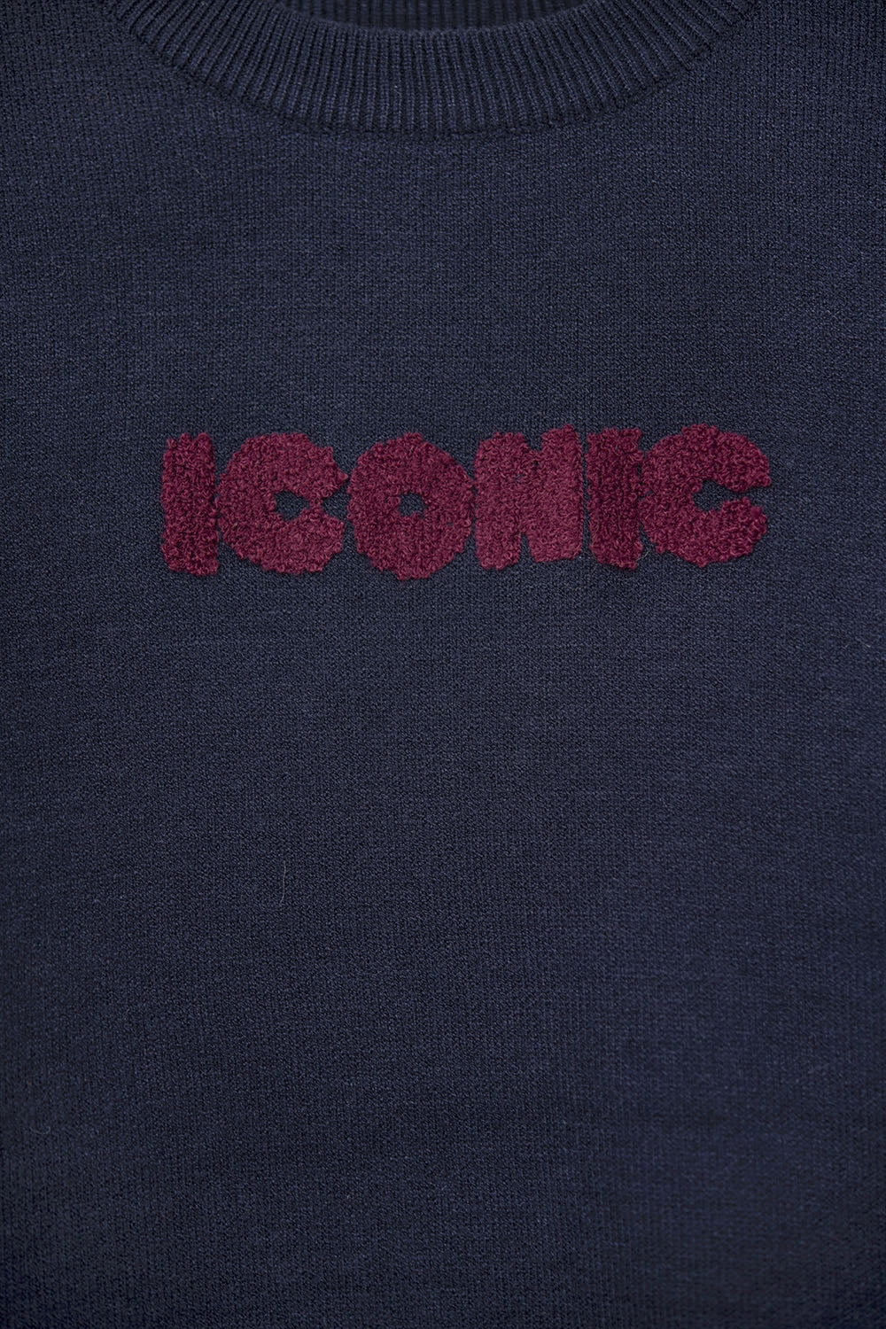 Pull ICONIC brodé avec imprimé Global Tour dans le dos en bleu marine