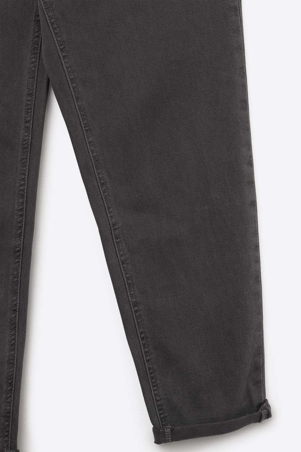 Jean slouchy à taille moyenne en coton gris foncé