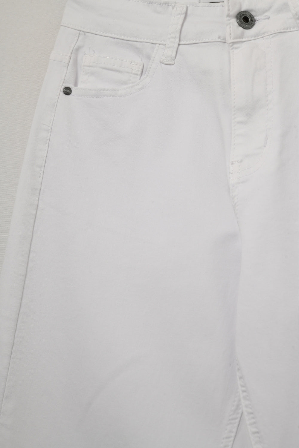 Pantalon Tapered décontracté en tissu stretch confortable blanc