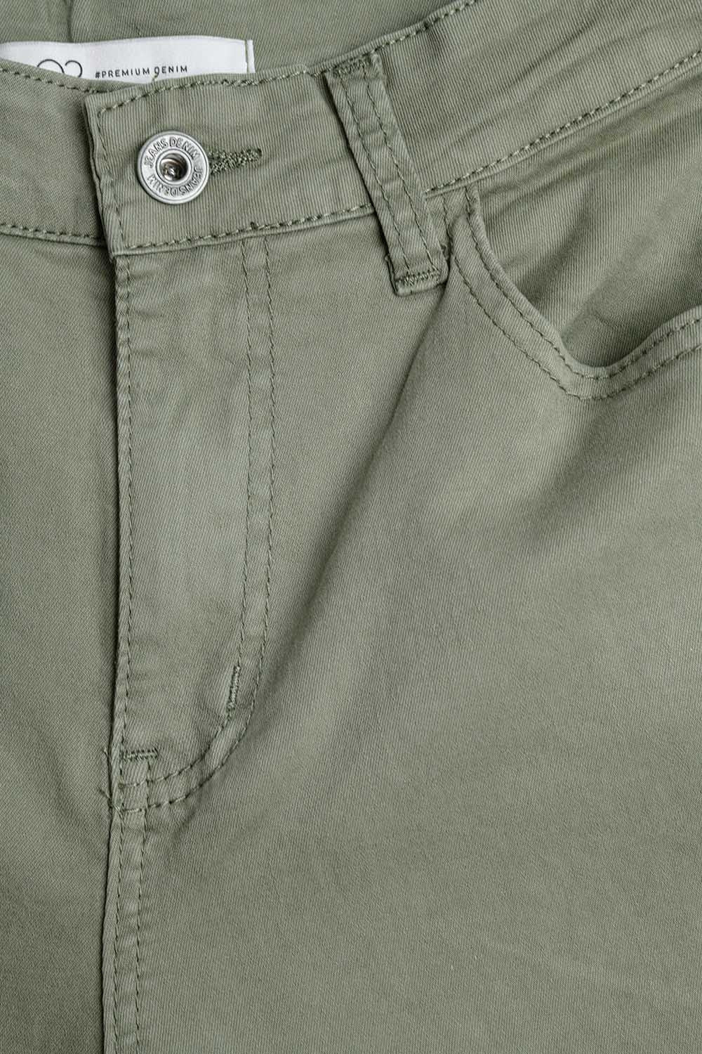 Pantalon taille haute style barrel en kaki doux