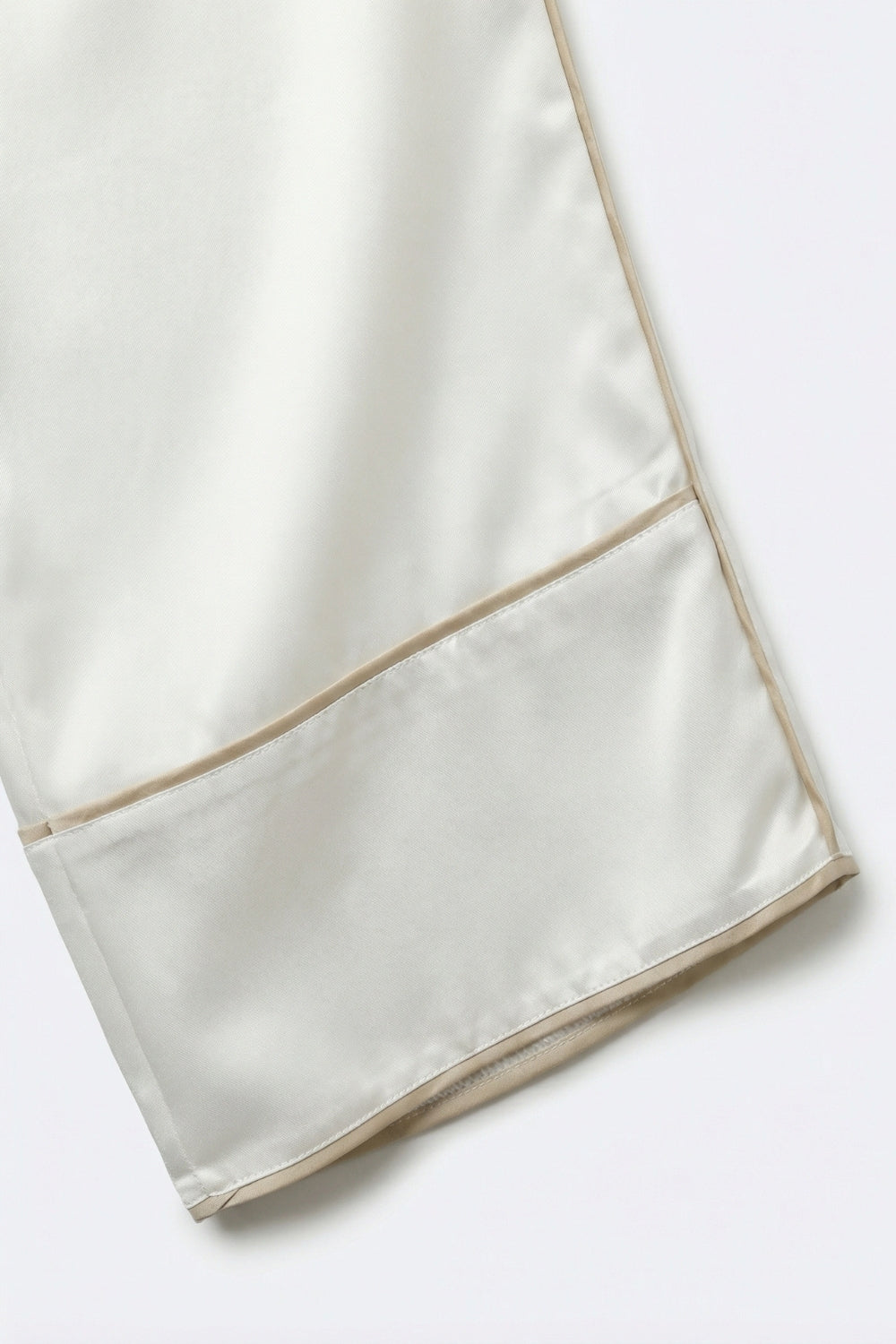 Pantalon kimono à jambes larges en satin ivoire