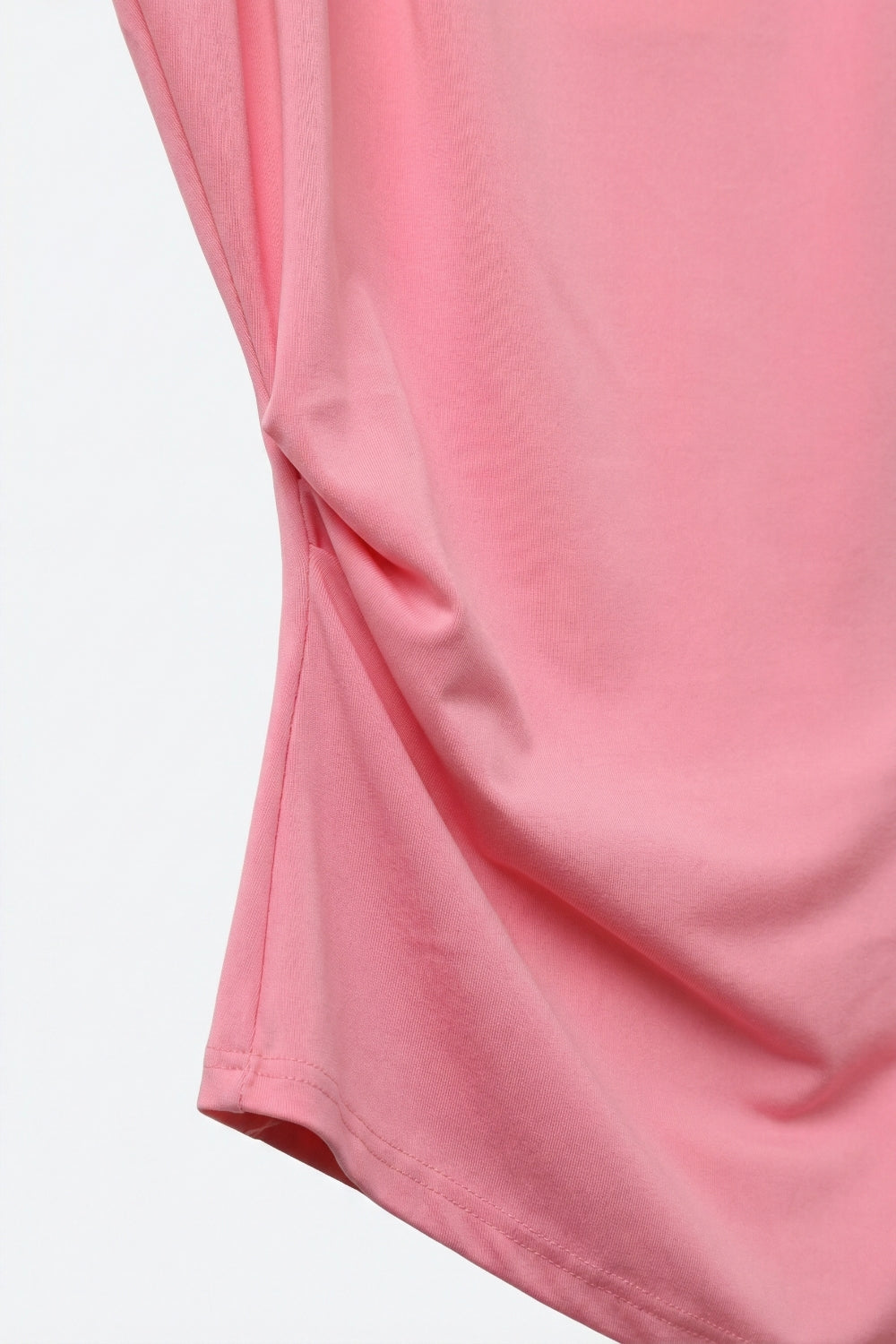 Top drapé sans manches asymétrique rose pour femmes
