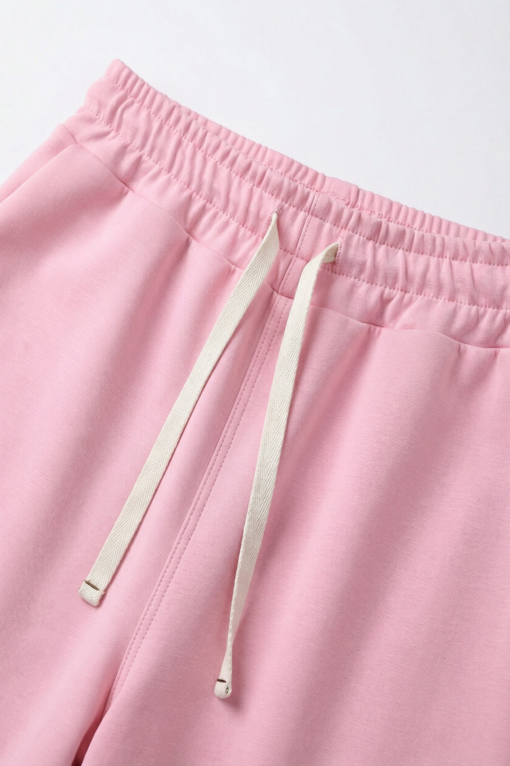 Pantalon de jogging en tricot super doux en rose avec taille à cordon de serrage