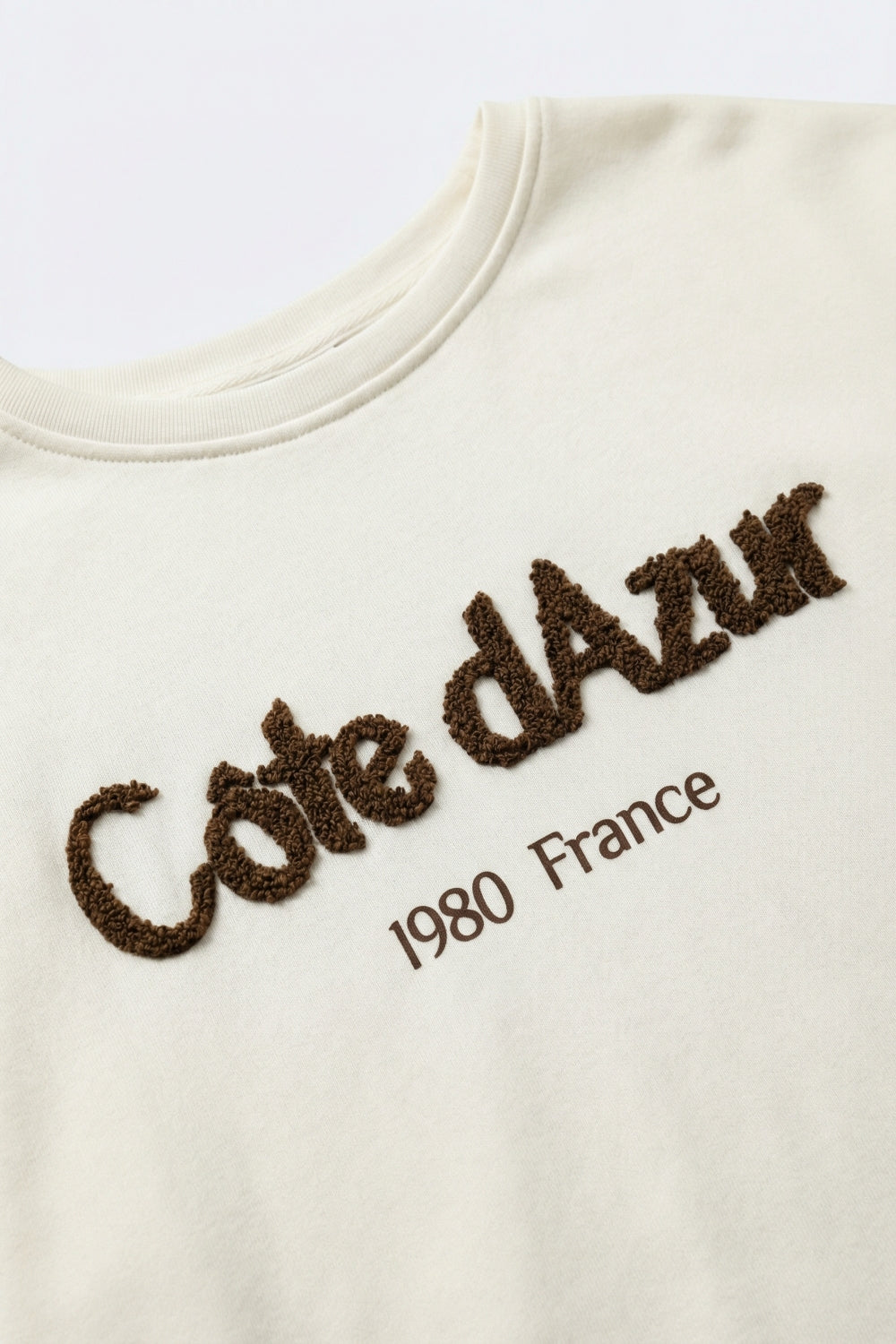 Côte d'Azur - Sweatshirt crème brodé