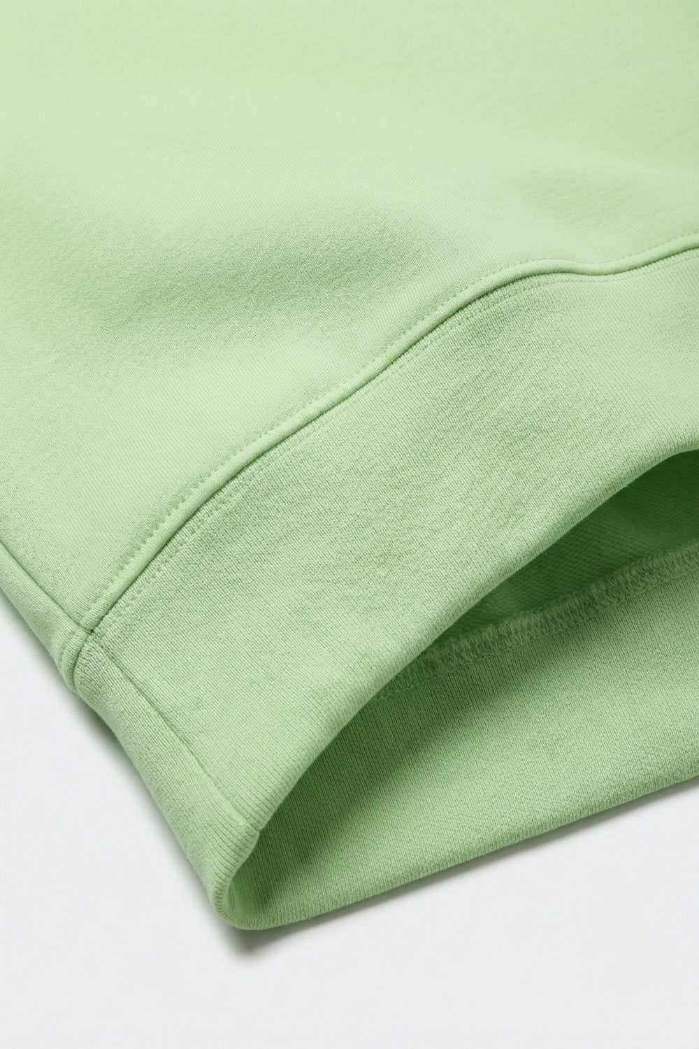 Sweatshirt basique à col ras du cou et épaules tombantes en vert