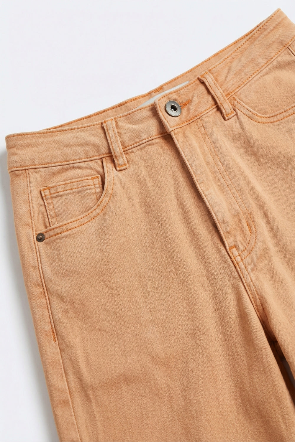 Pantalon large orange en sergé léger