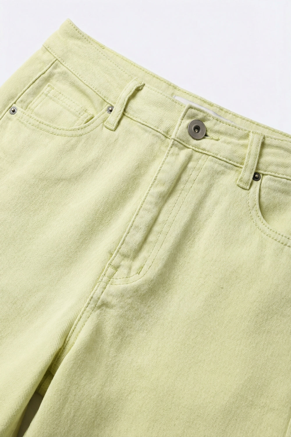 Pantalon en sergé de coton élastique à jambes extra larges en vert menthe