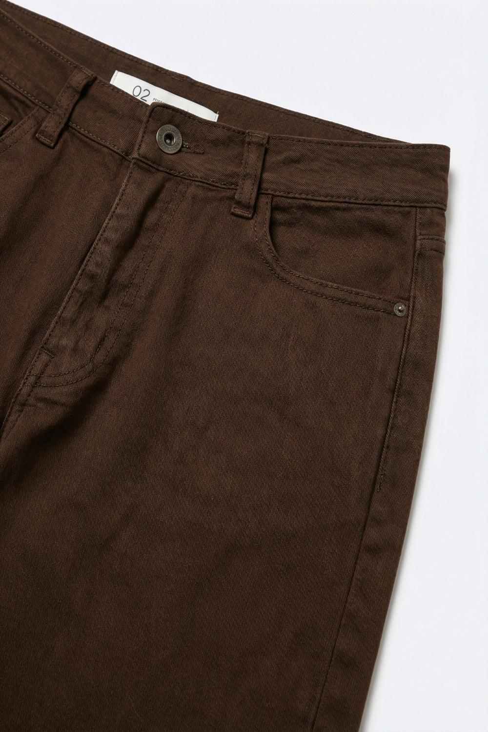 Pantalon large marron en sergé léger