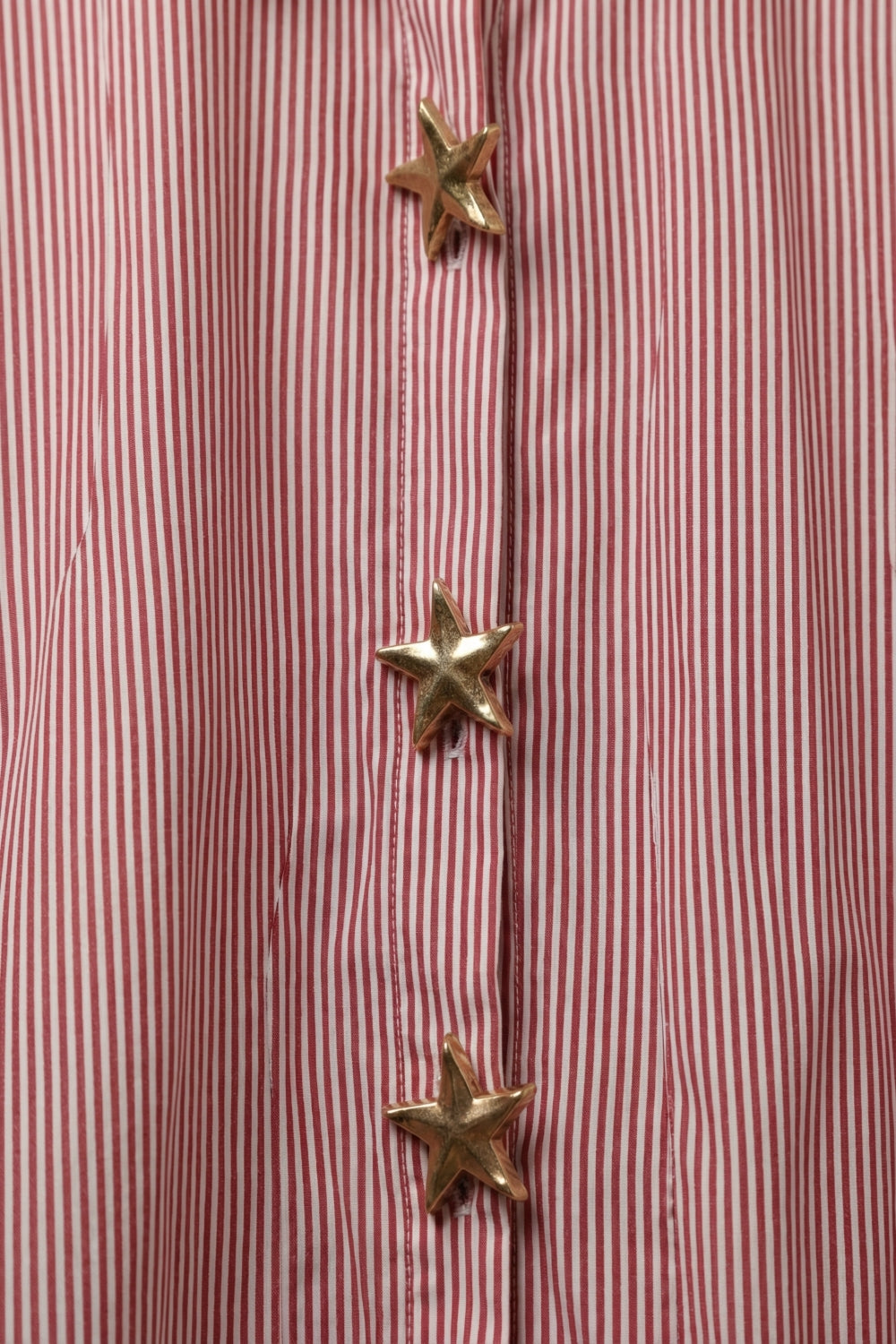 Chemise en popeline à rayures oversize rose avec boutons étoile de mer