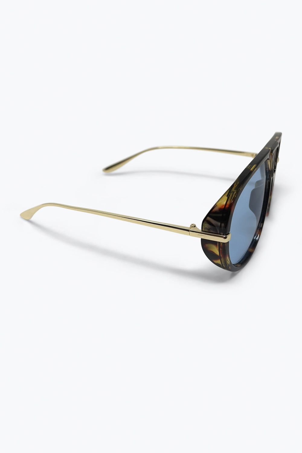 Monture Écaille de Tortue Verres Bleus Lunettes de Soleil Surdimensionnées