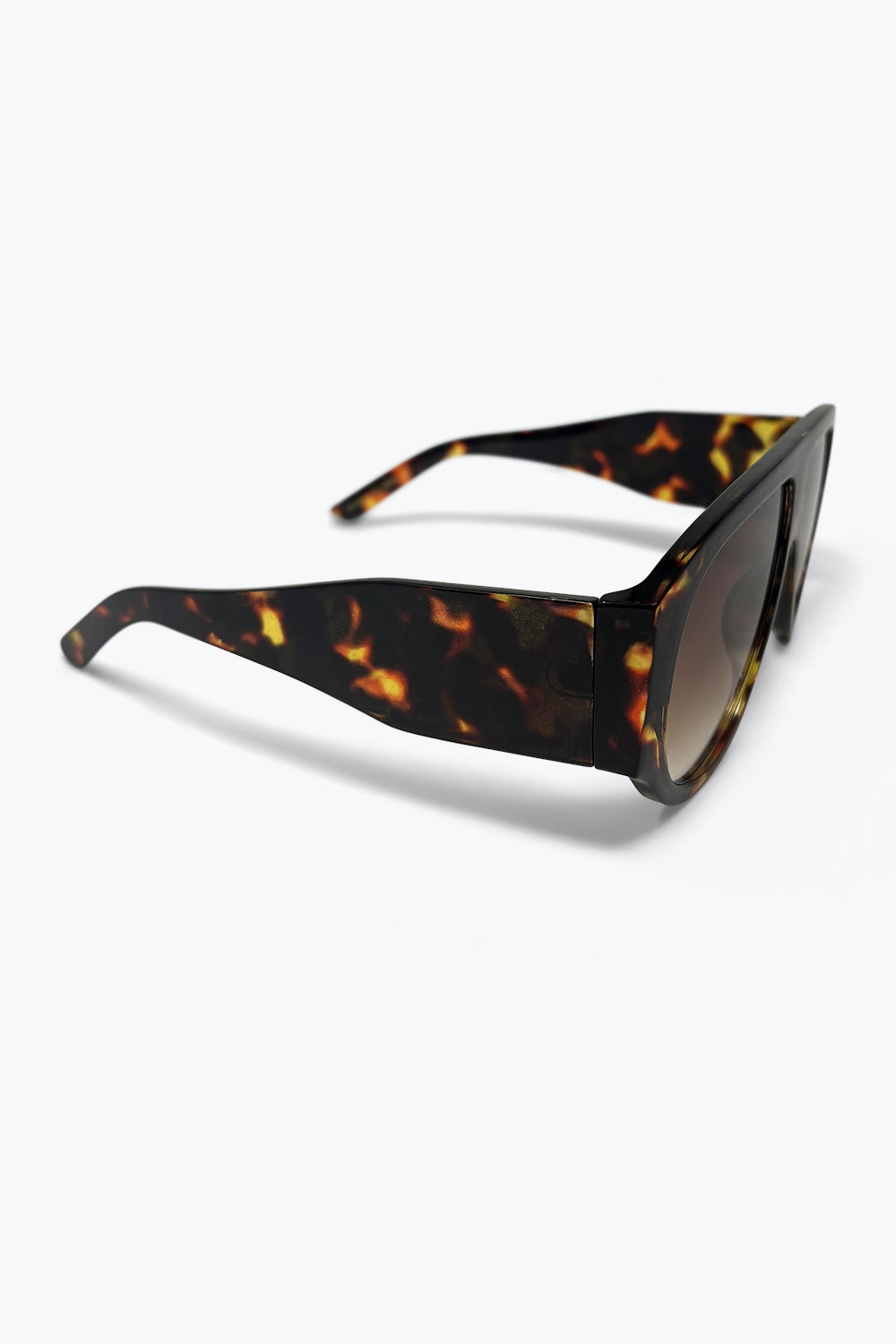 Lunettes de soleil surdimensionnées en écailles de tortue avec verres dégradés