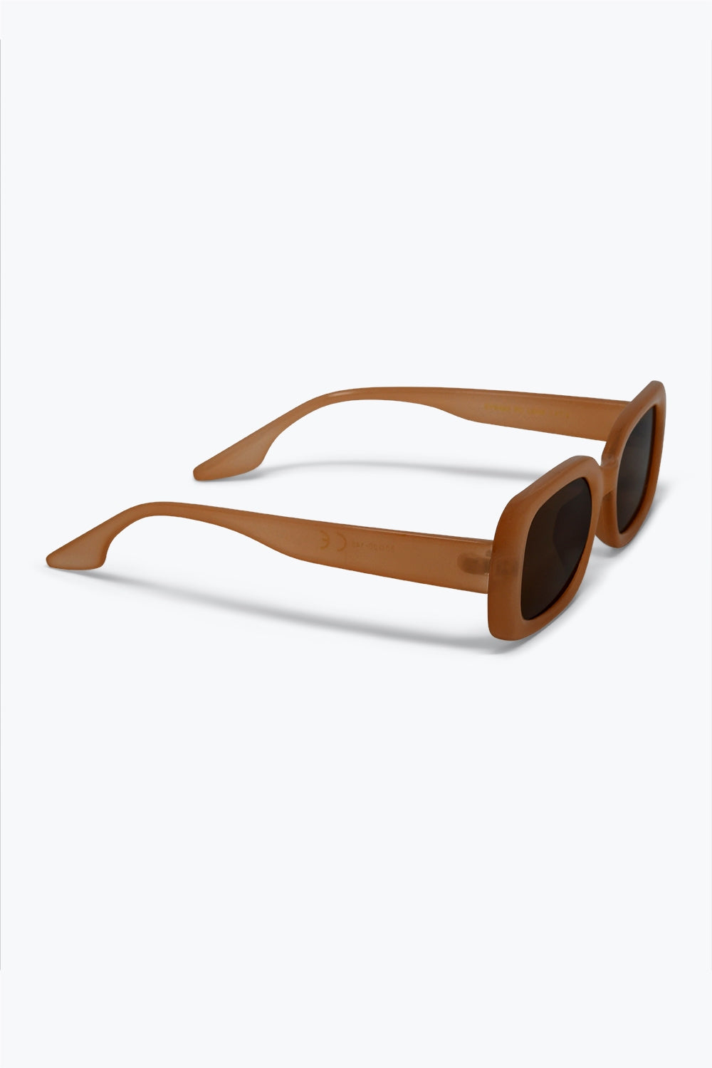 Lunettes de soleil épaisses avec monture rectangulaire marron finition brillante