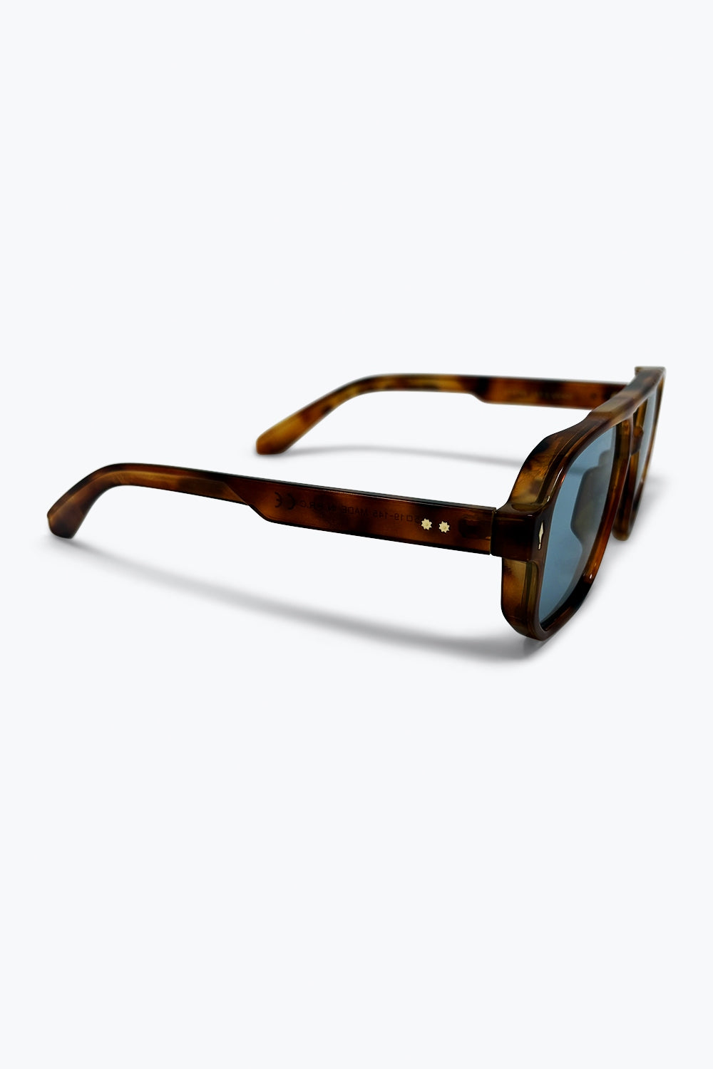 Lunettes de soleil surdimensionnées à monture aviateur en acétate écaille de tortue marron