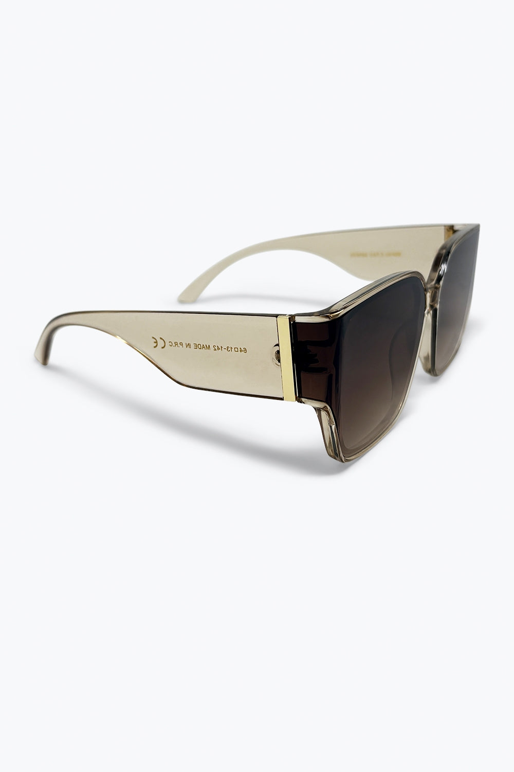 Lunettes de soleil surdimensionnées carrées à monture en acétate dégradé marron