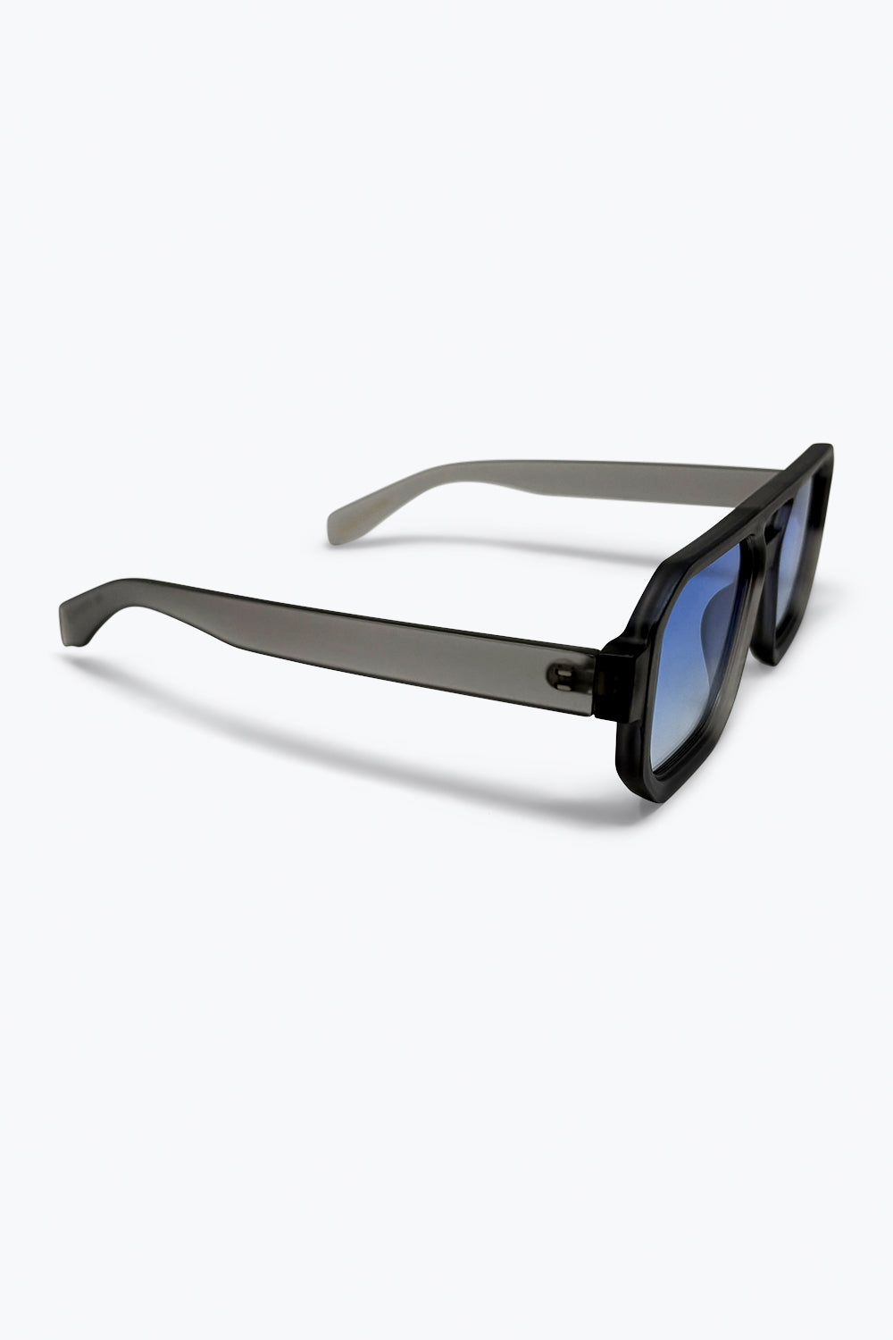 Lunettes de soleil surdimensionnées à monture carrée noire à dégradé avec bord épais