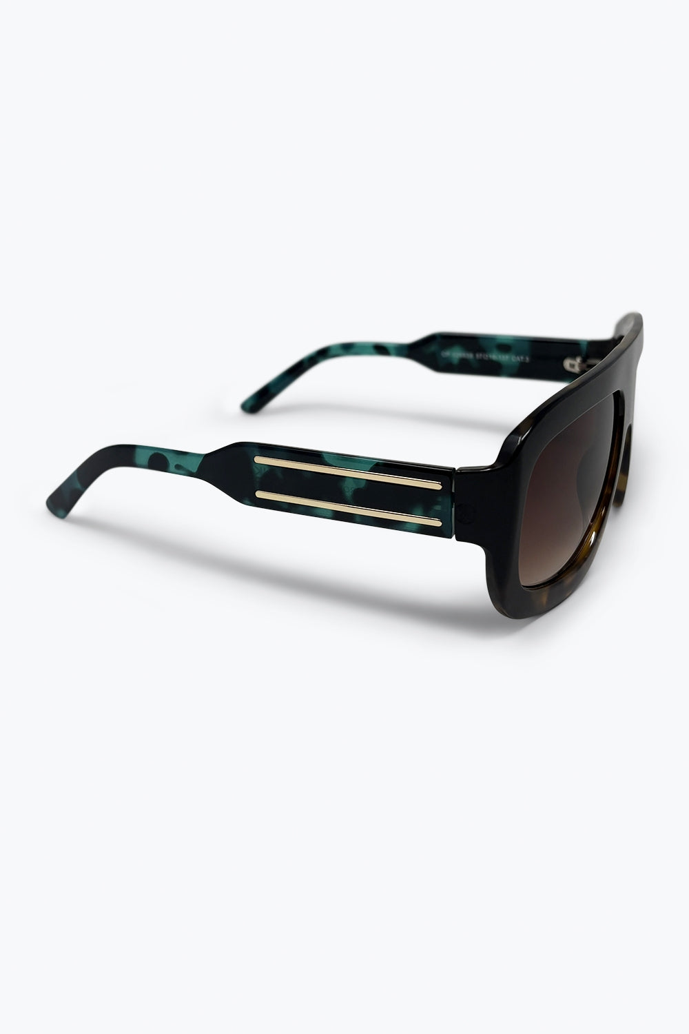 Lunettes de soleil à monture carrée effet écaille de tortue noire avec verres dégradés