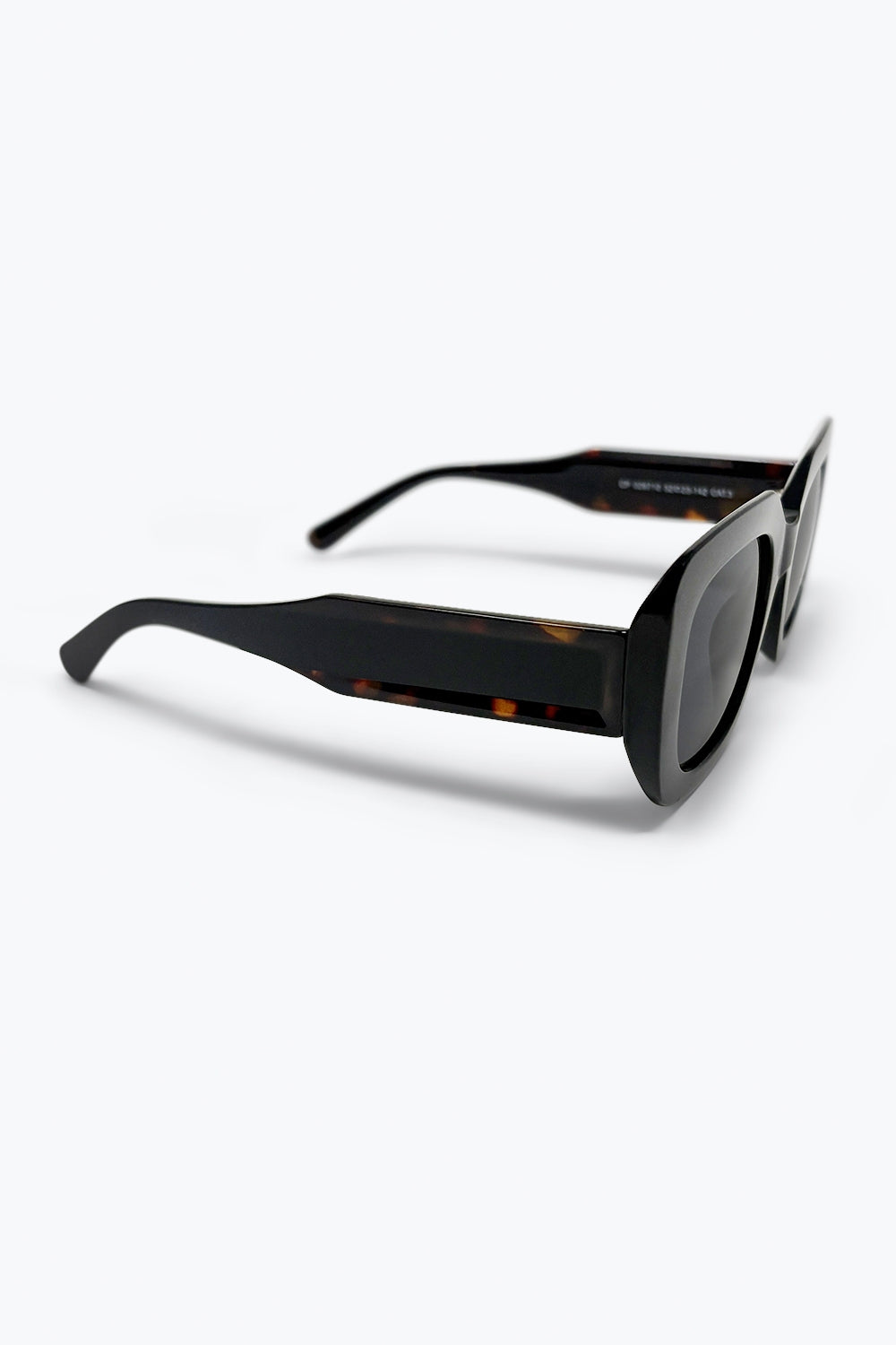 Lunettes de Soleil à Monture Carrée Oversize en Acétate Noir Brillant