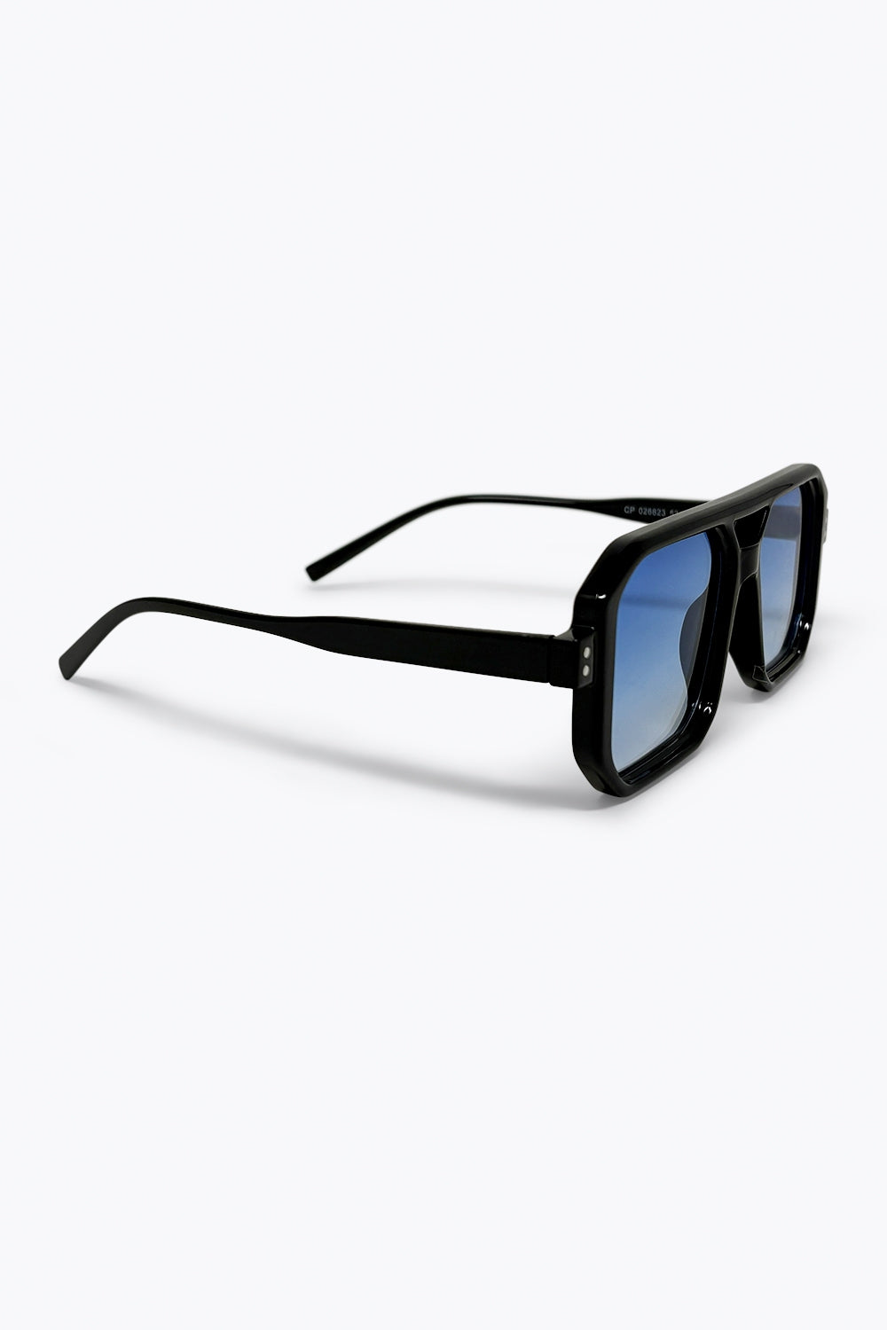 Lunettes de soleil à monture carrée oversize dégradé noir et bleu