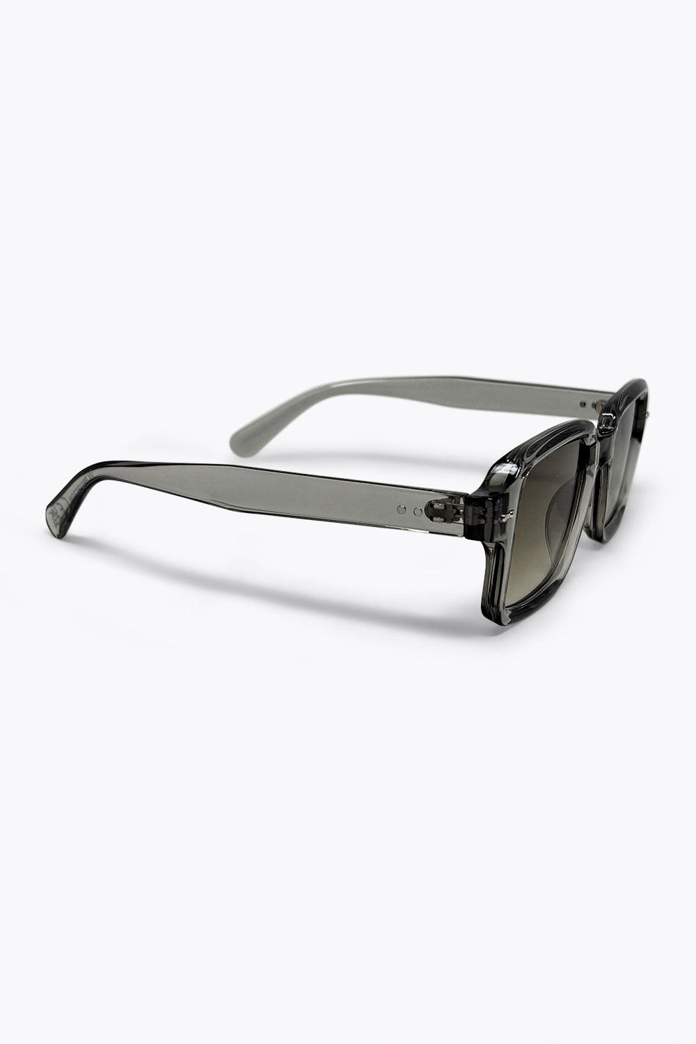 Lunettes de soleil à monture carrée transparent gris avec verres dégradés