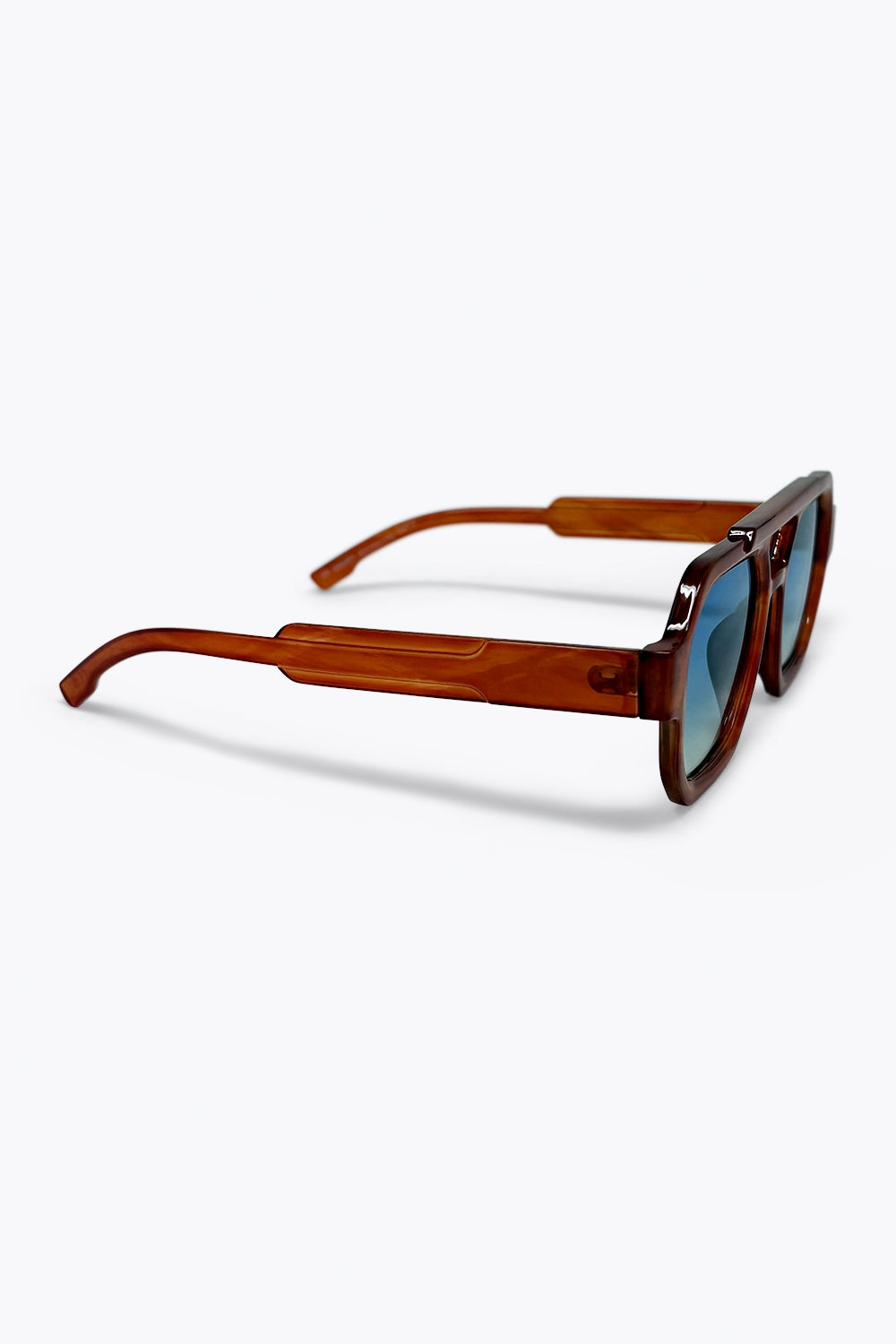 Lunettes de soleil marron oversize à monture géométrique et verres dégradés
