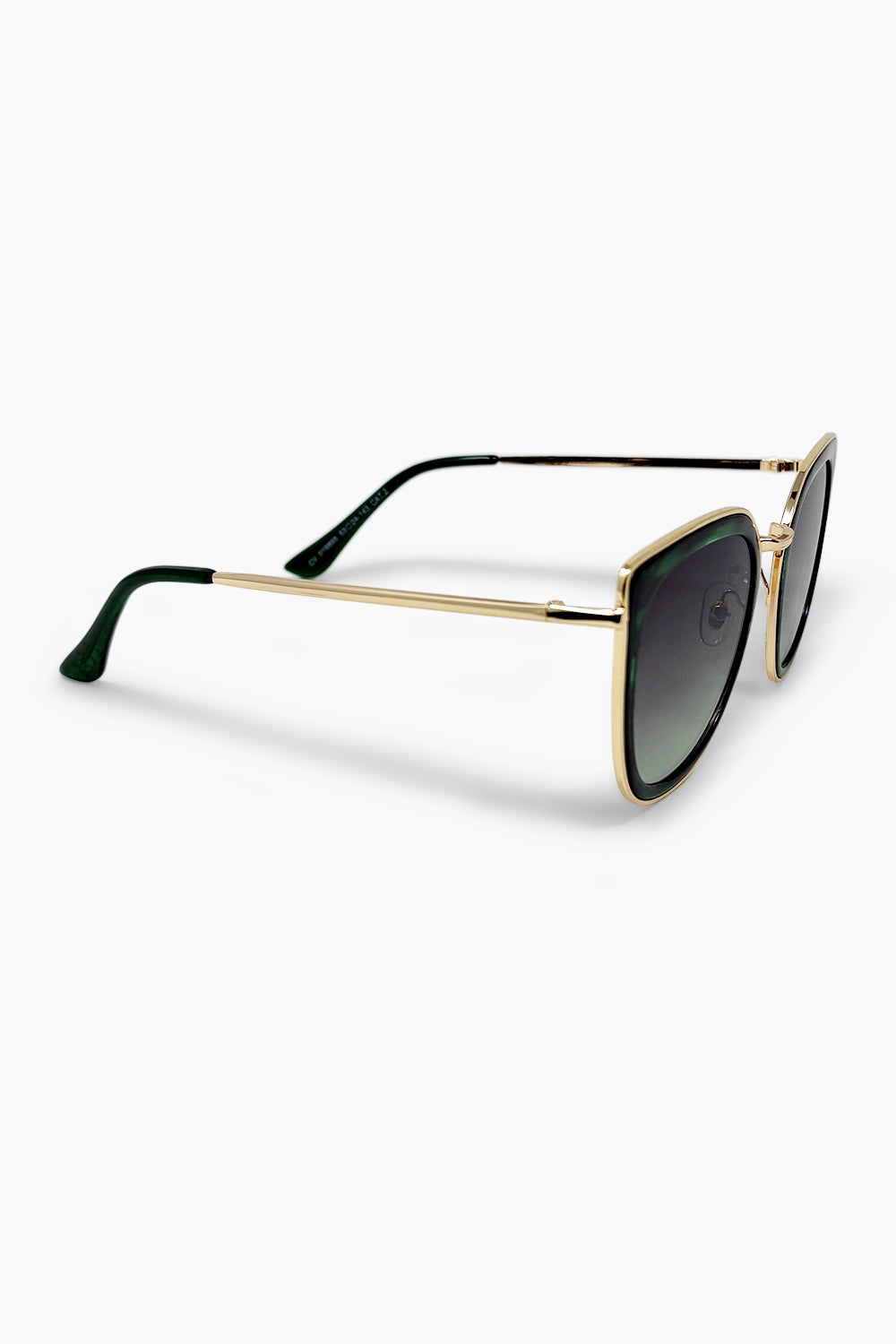 Lunettes de soleil à monture en métal avec effet marbre vert et verres dégradés
