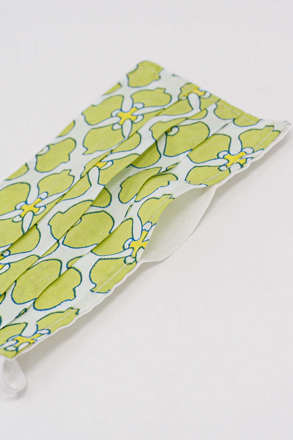 2 PACK Masque coton organique imprimé fleurs en vert et turquoise