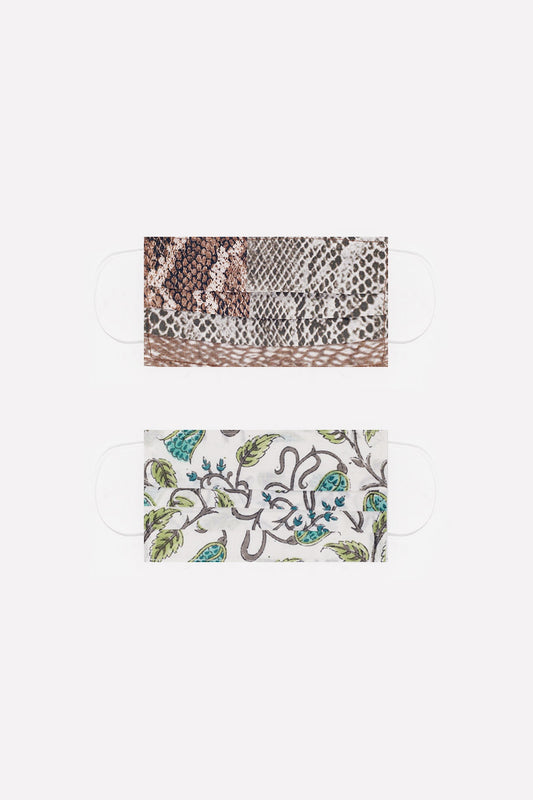 Q2 2 PACK Masque coton organique mix imprimé