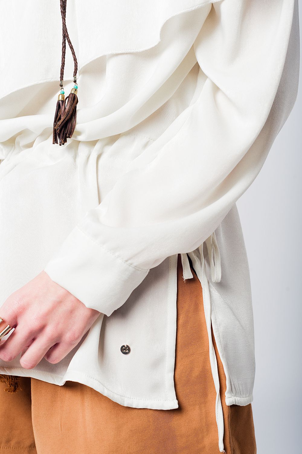 Top beige effet irisé