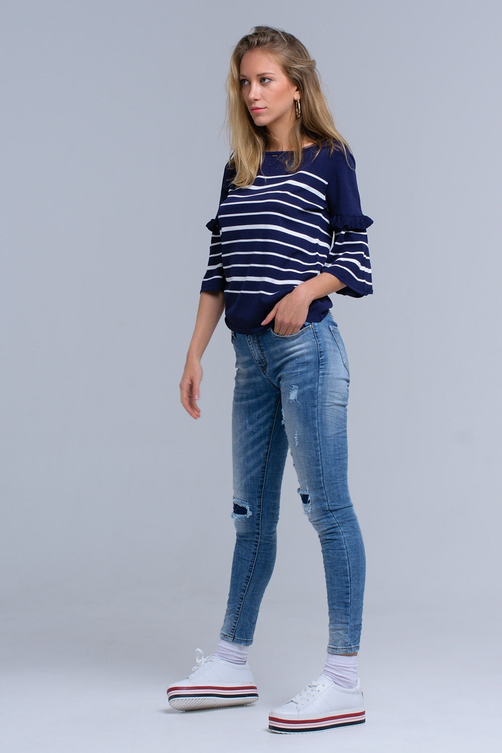 Jeans skinny avec déchirures