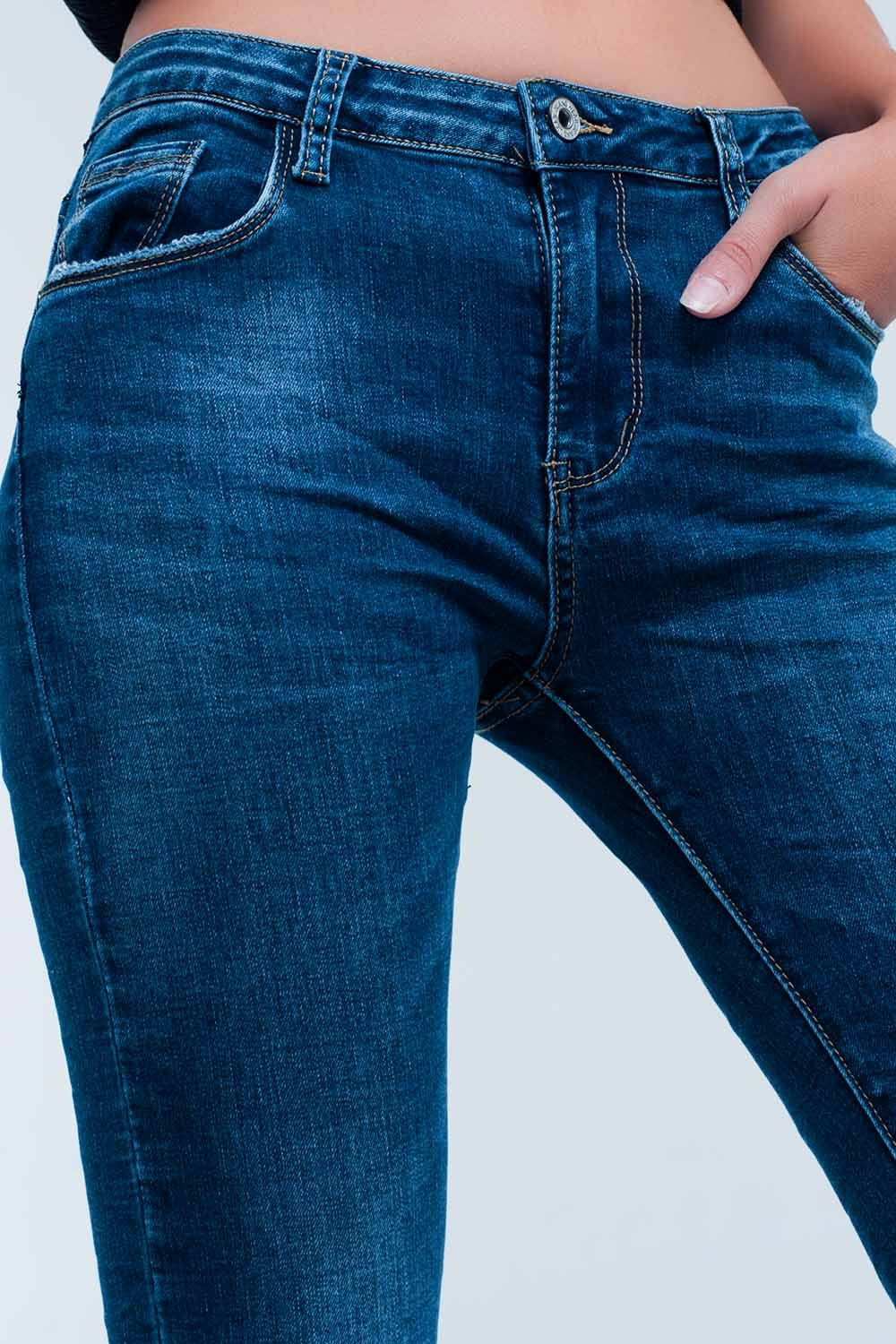 Jean Skinny Blue avec strass