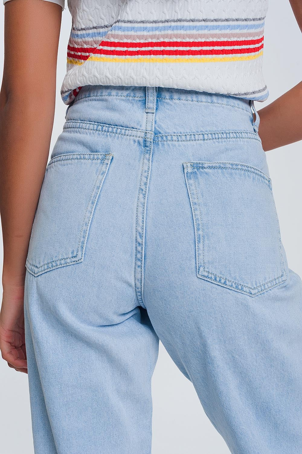 Jean mom taille haute - Bleu Clair