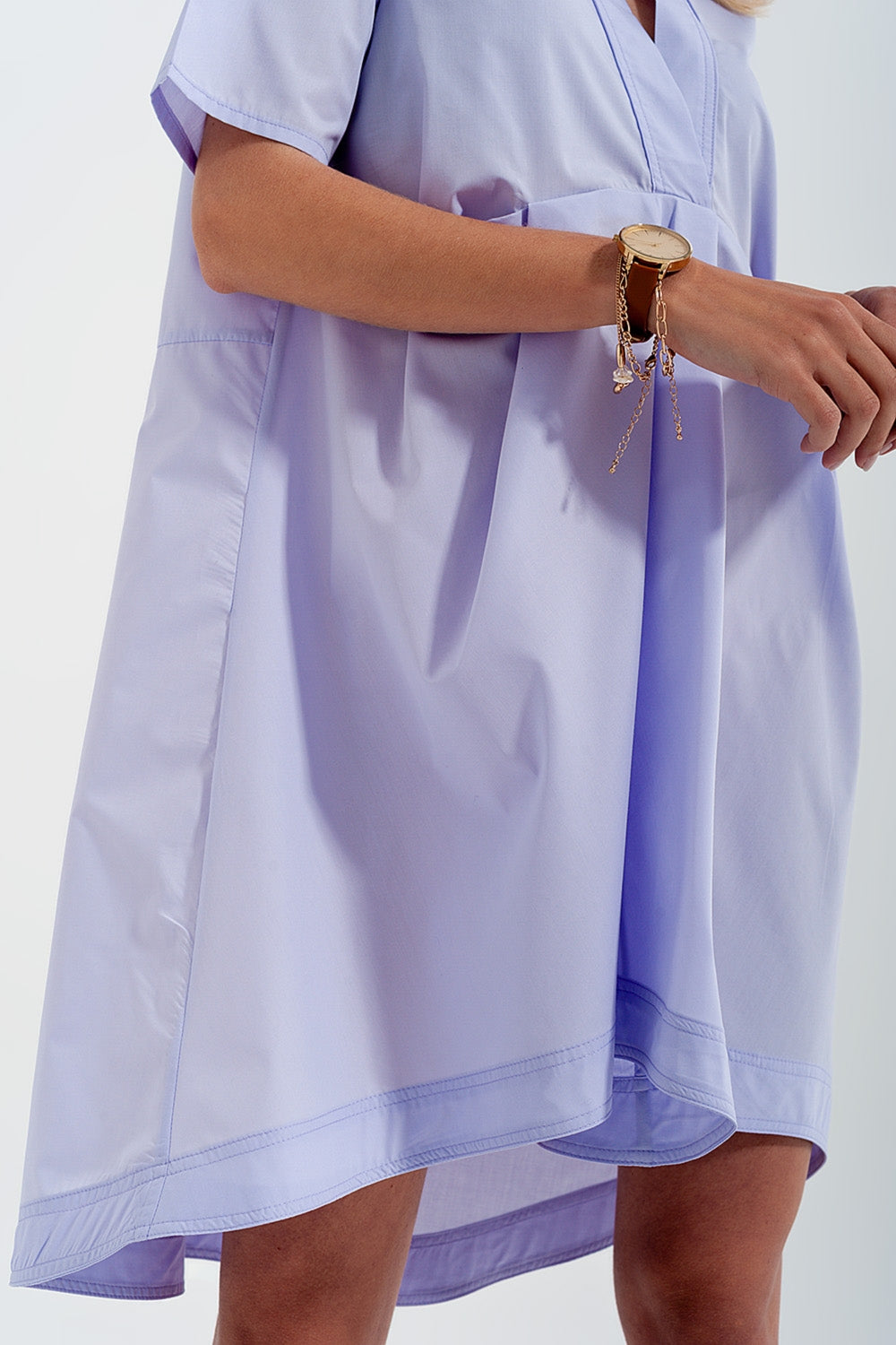 Robe babydoll courte à effet étagé Lilas