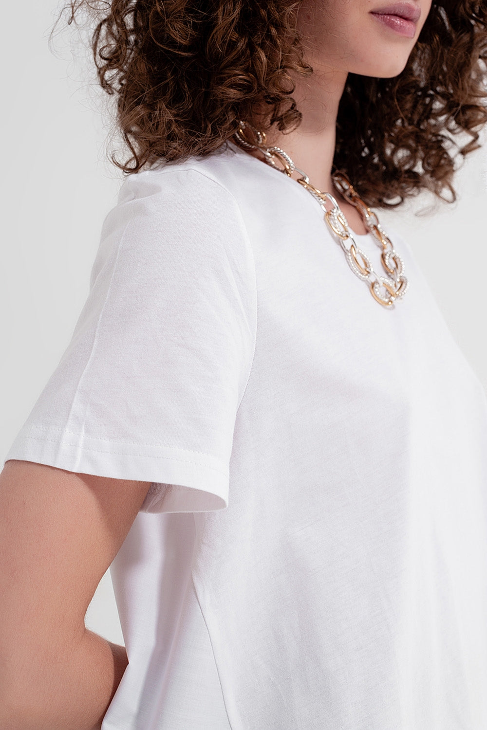 Robe t-shirt en blanc