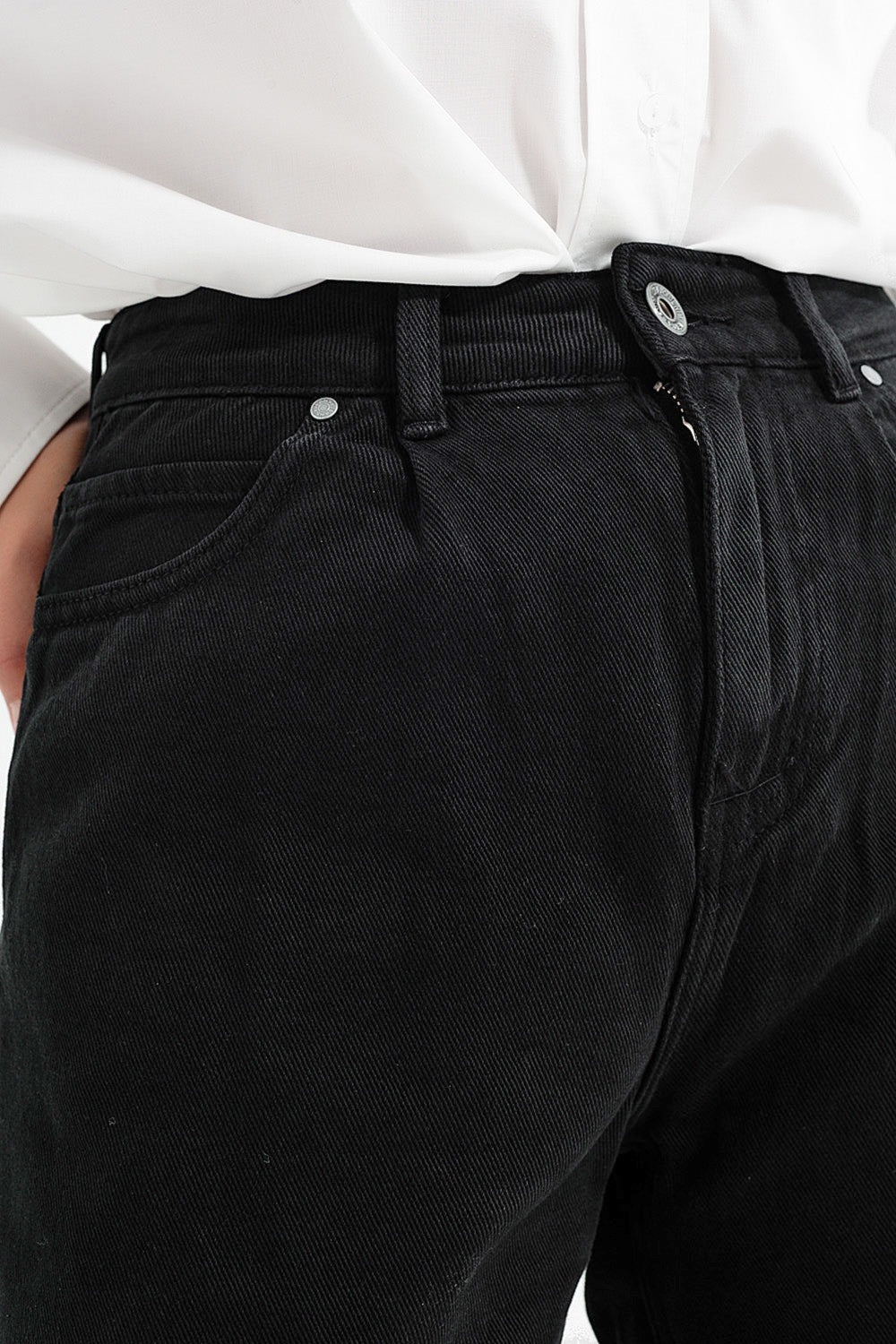 Short mom en jean noir