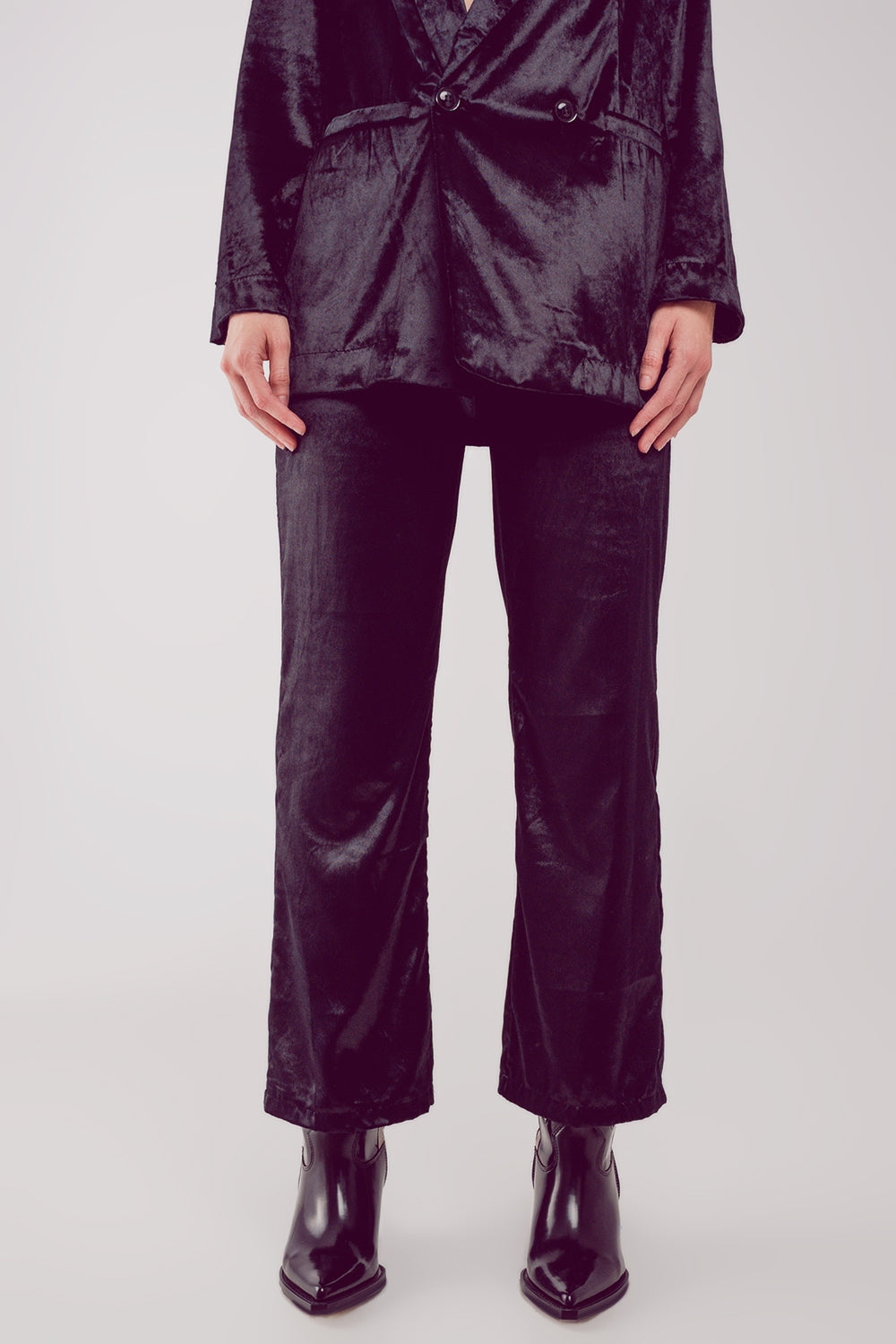 Pantalon droit en Velvet noir