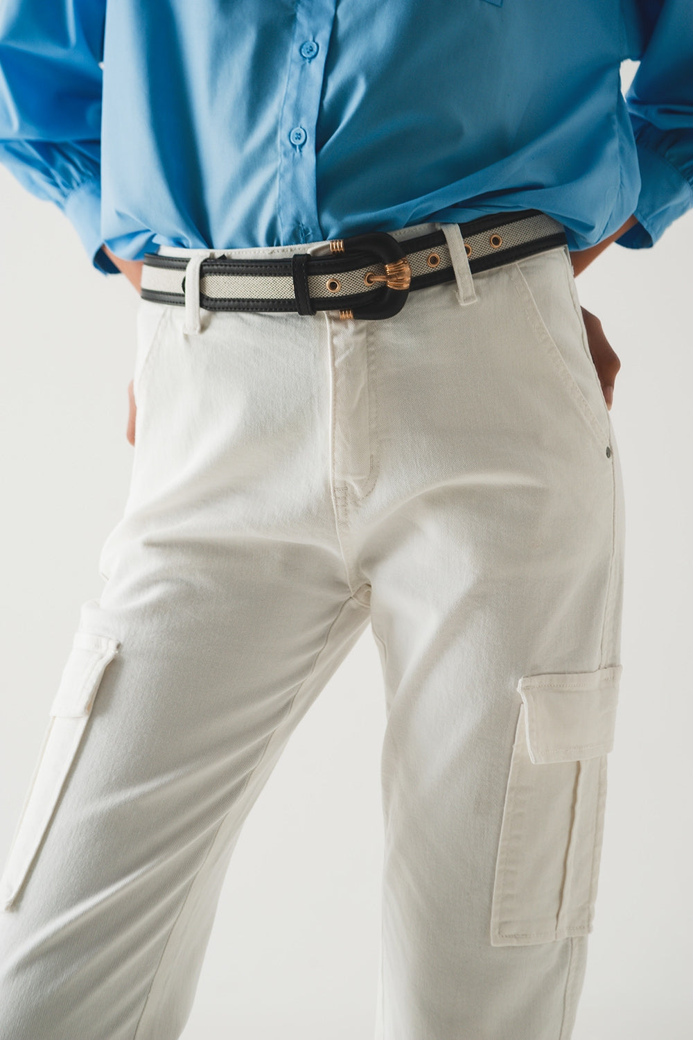 Pantalon cargo décontracté blanc