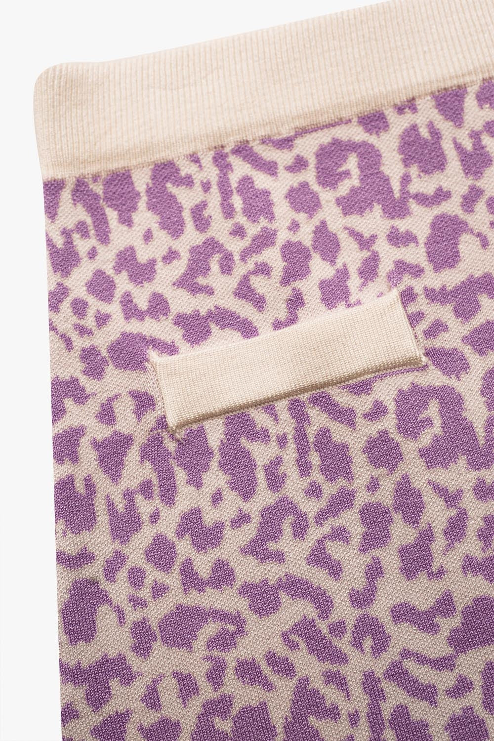 Mini jupe en maille légère à imprimé animal lilas