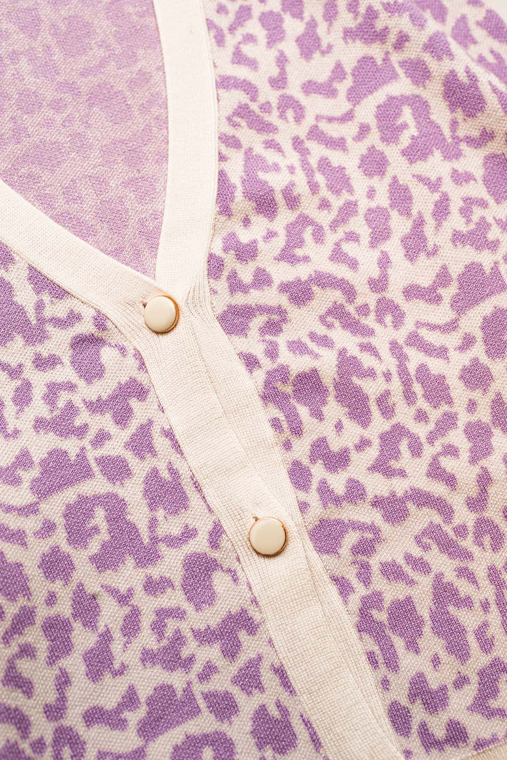 Cardigan léger à imprimé animal lilas