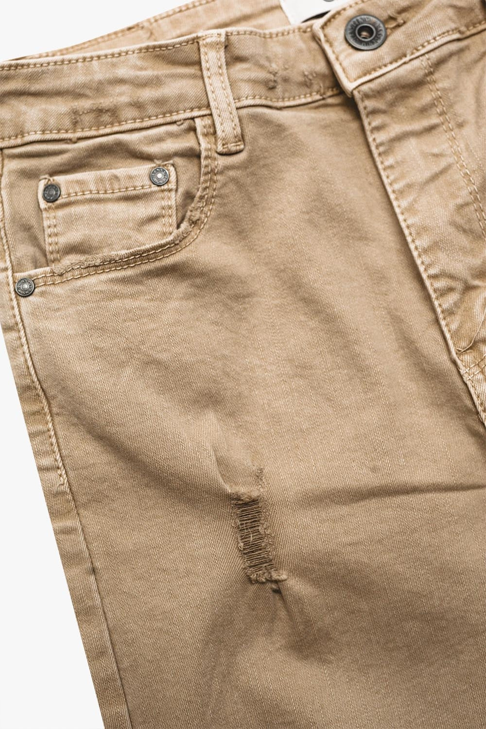 Jean skinny taille haute beige
