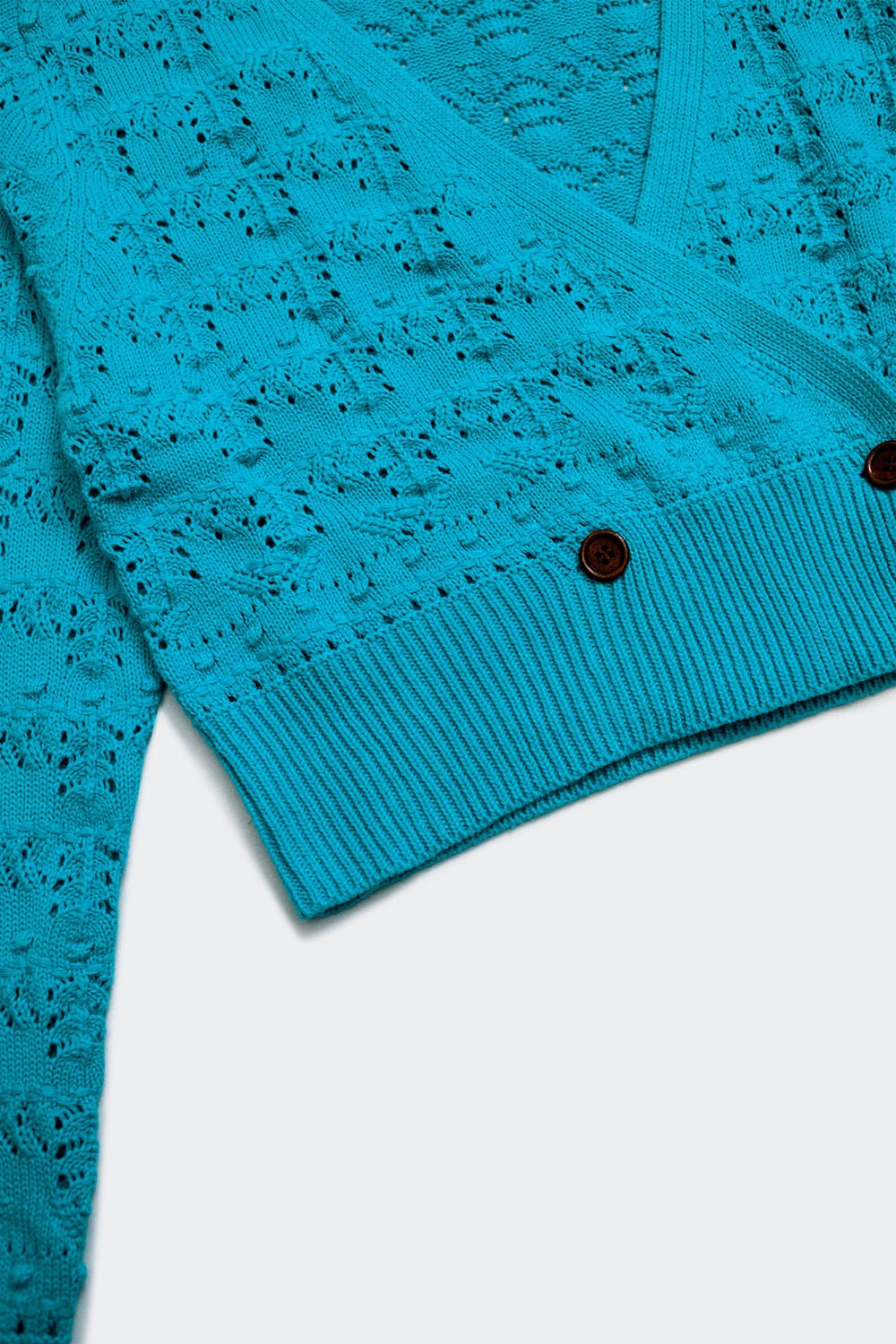 Gilet en maille pointelle bleu