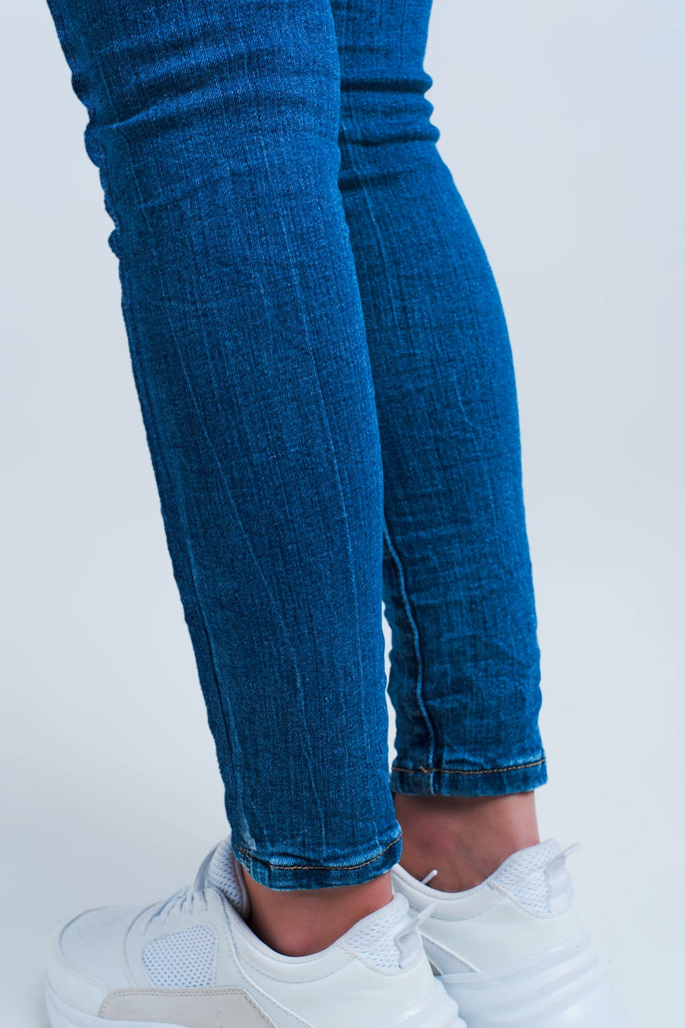 Jean skinny Mi-délavé