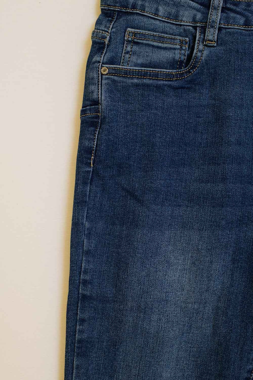 Jean skinny à taille haute délavé foncé avec cinq poches