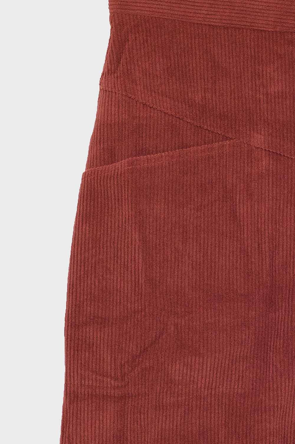 jupe en velours côtelé orange avec des poches
