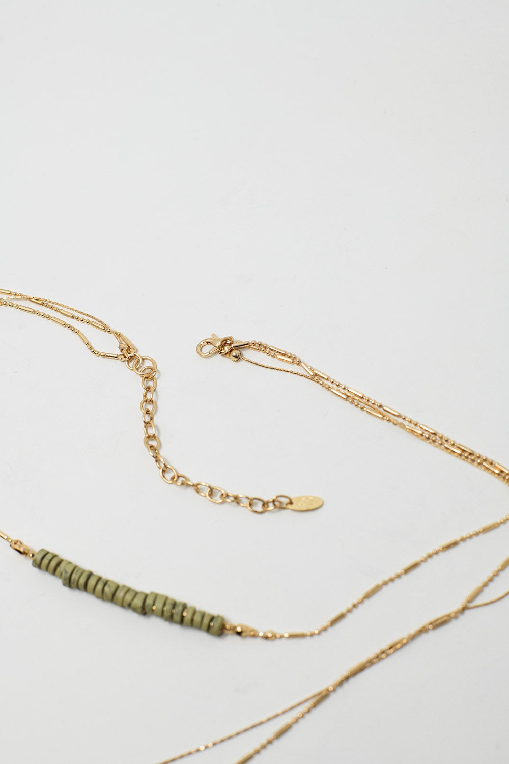 Collier 3 en 1 avec nacre et perles vertes